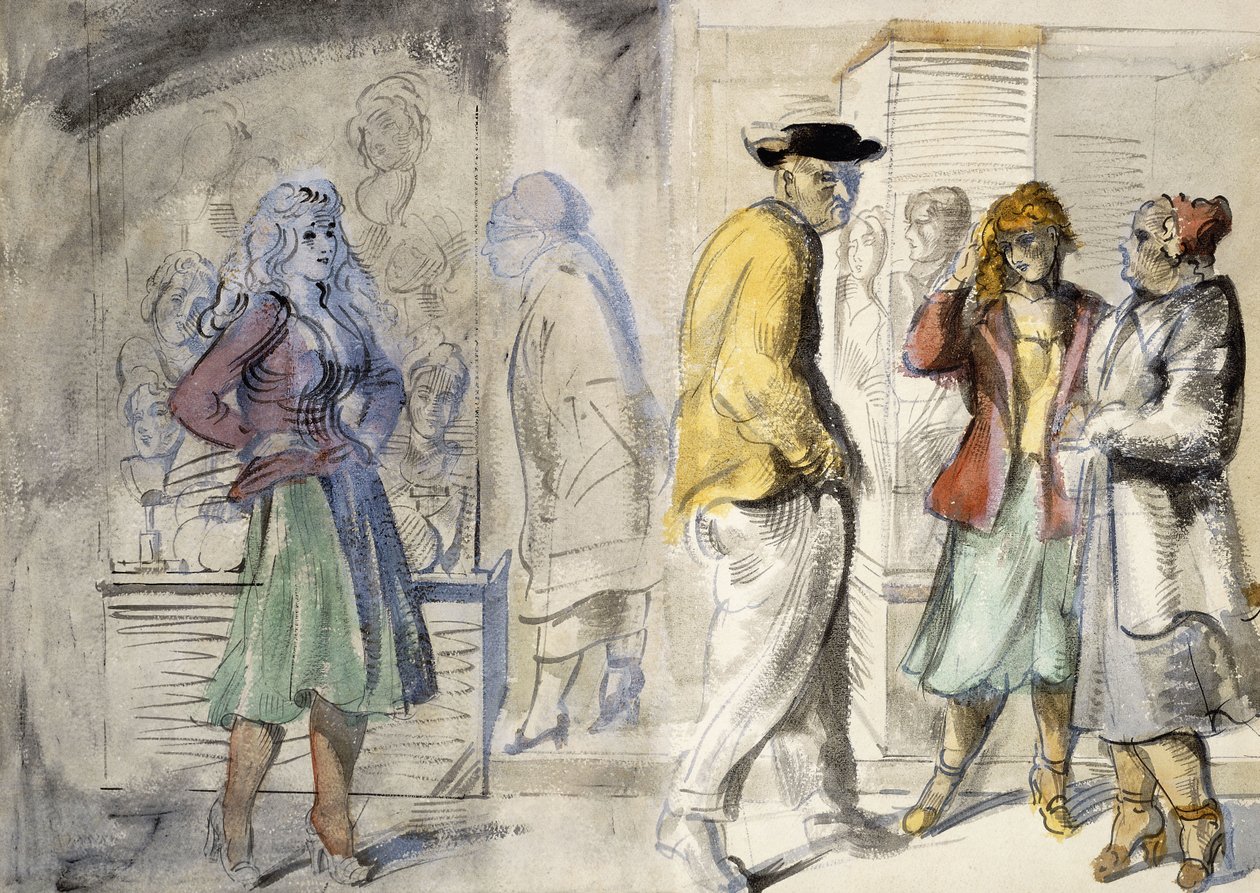 New Yorkin katunäkymiä: Kaksipuolinen akvarelli tekijältä Reginald Marsh