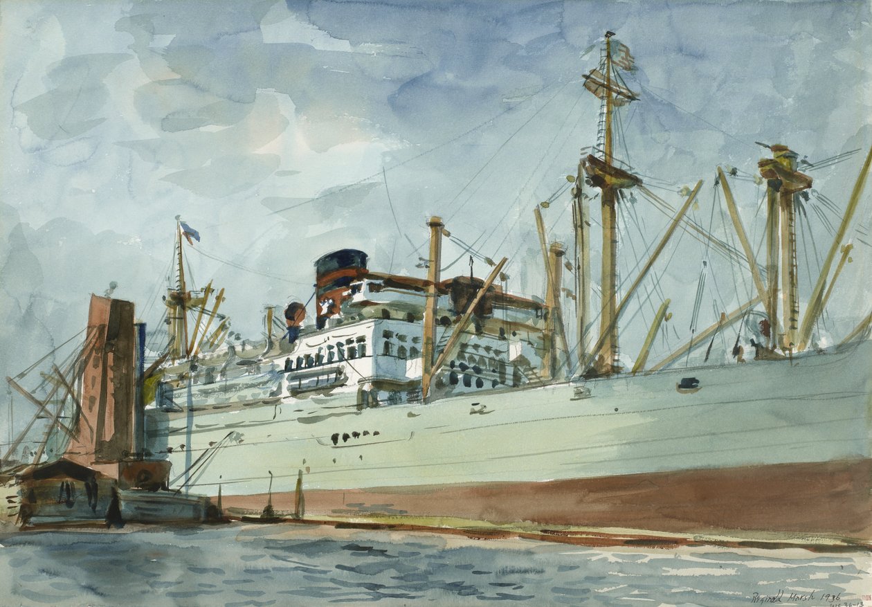 Höyryrahtialus ja hinaaja tekijältä Reginald Marsh