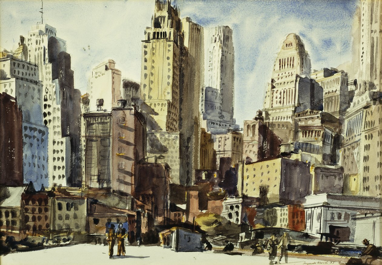 Näkymä Coenties Slipistä tekijältä Reginald Marsh