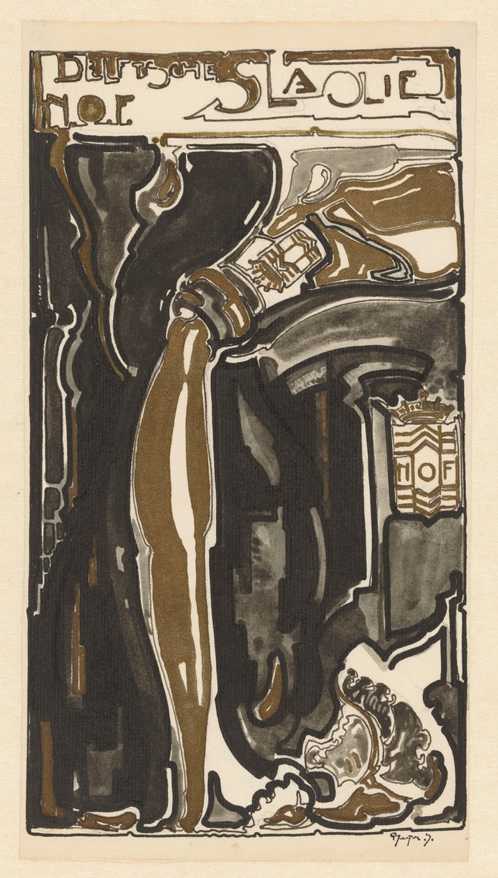 Delft-salaattiöljy N.O.F. (alkuperäinen nimi esineessä) tekijältä Reijer Stolk (signed by artist)