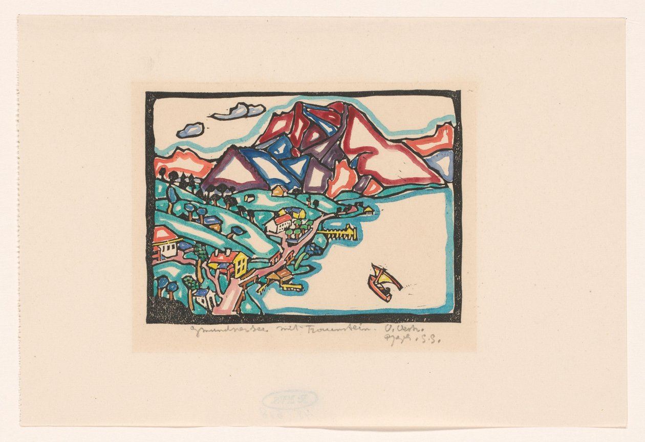 Gmünder See Traunsteinin kanssa (alkuperäinen nimi esineessä) tekijältä Reijer Stolk (signed by artist)
