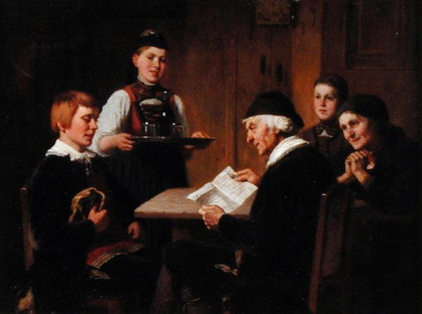 Esittelykirje, noin 1880 (öljy paneelille) tekijältä Reinhard Sebastian Zimmerman