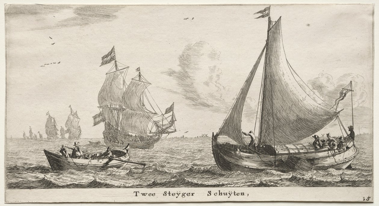 Amsterdamin laivat: Two Pier Boats. tekijältä Reinier Nooms