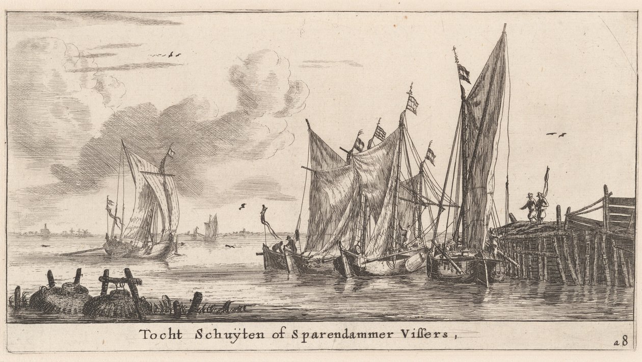 a"Tocht Schuiten" tai Spaarndam-kalastusveneet tekijältä Reinier Nooms, called Zeeman