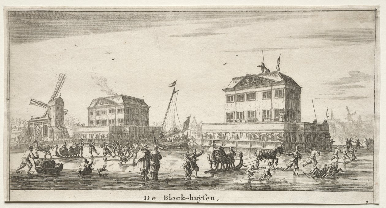 Erilaisia ​​laivoja ja Amsterdamin näkymiä (Verscheÿde Ships ja Gesichten van Amstelredam), osa III: De Block-huÿsen tekijältä Reinier Nooms, called Zeeman