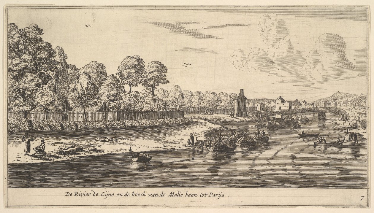 Seine-joki ostoskeskuksen mutkassa, 1600-luku. tekijältä Reinier Zeeman