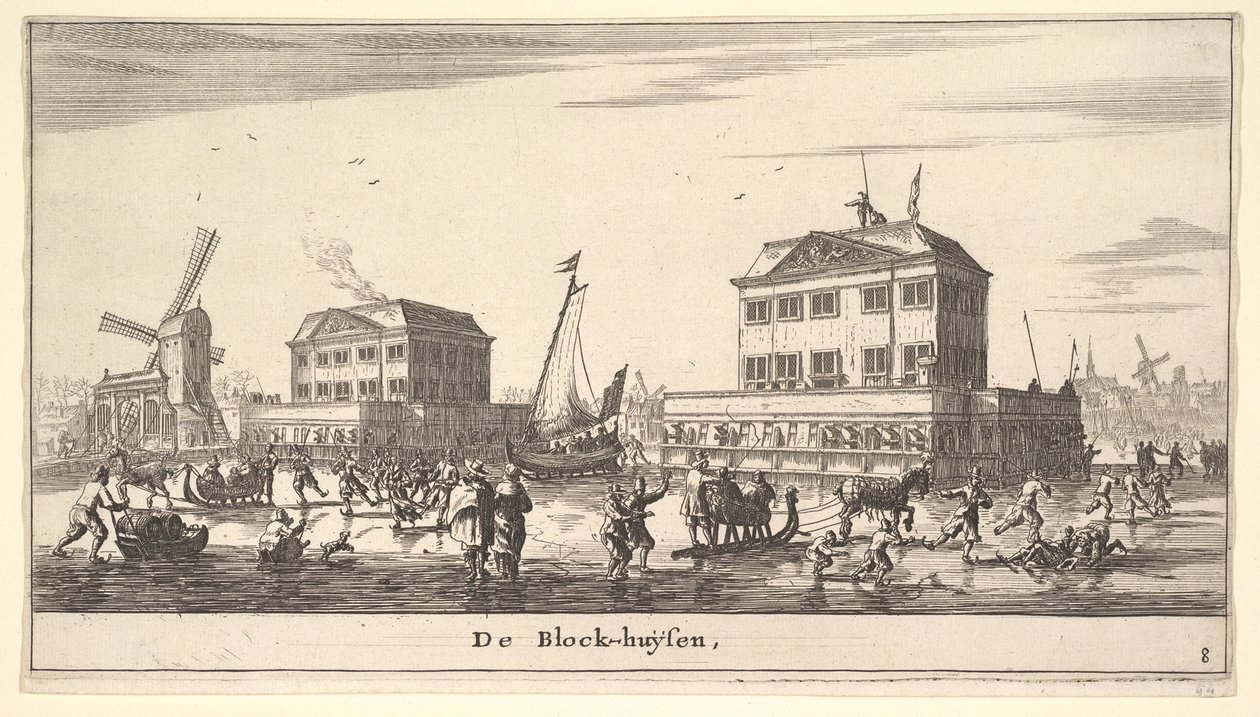 Talvikohtaus Blockhousessa Amsterdamissa, 1600-luku. tekijältä Reinier Zeeman