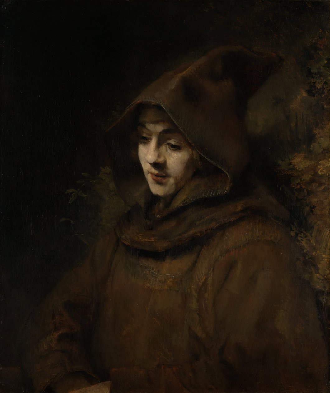 Rembrandtin poika Titus munkin tottumuksessa tekijältä Rembrandt van Rijn