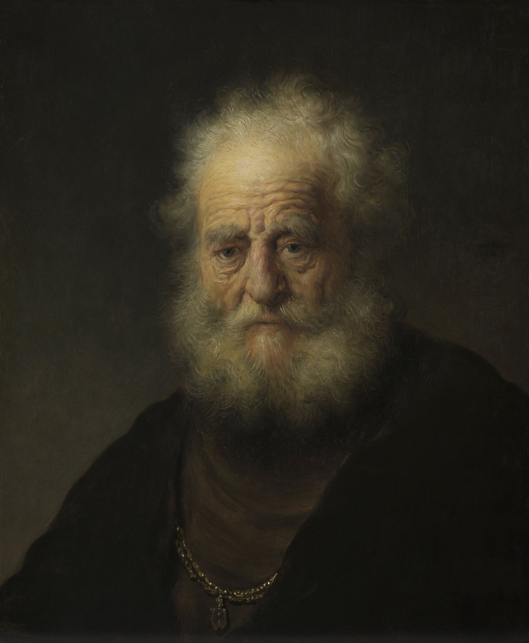 Tutkimus kultaketjun vanhasta miehestä tekijältä Rembrandt van Rijn