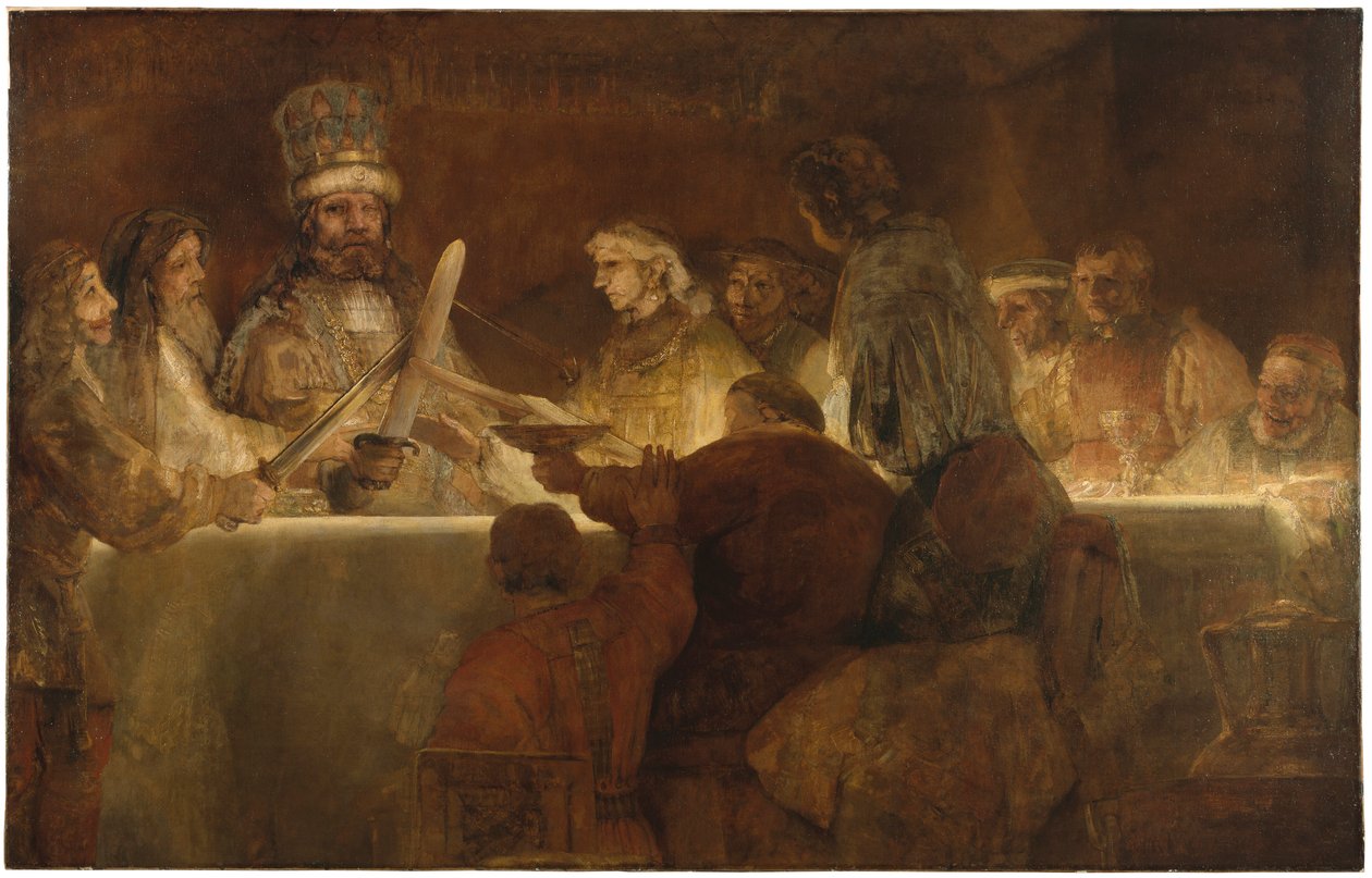Batavialaisten salaliitto Claudius Civilisin alaisuudessa tekijältä Rembrandt van Rijn