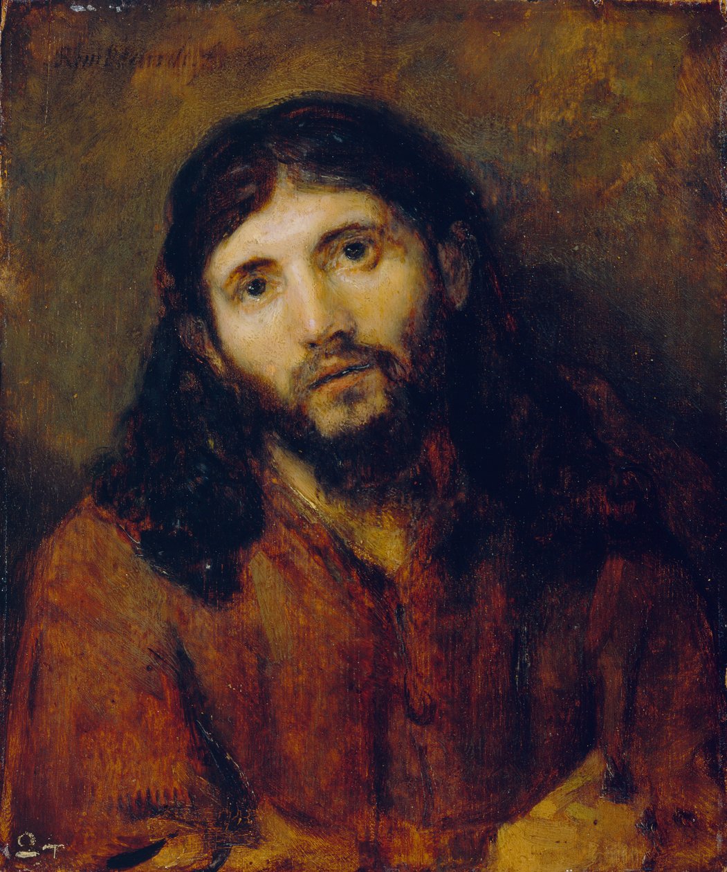 Kristus, n. 164850 (öljy tammilevylle) tekijältä Rembrandt van Rijn