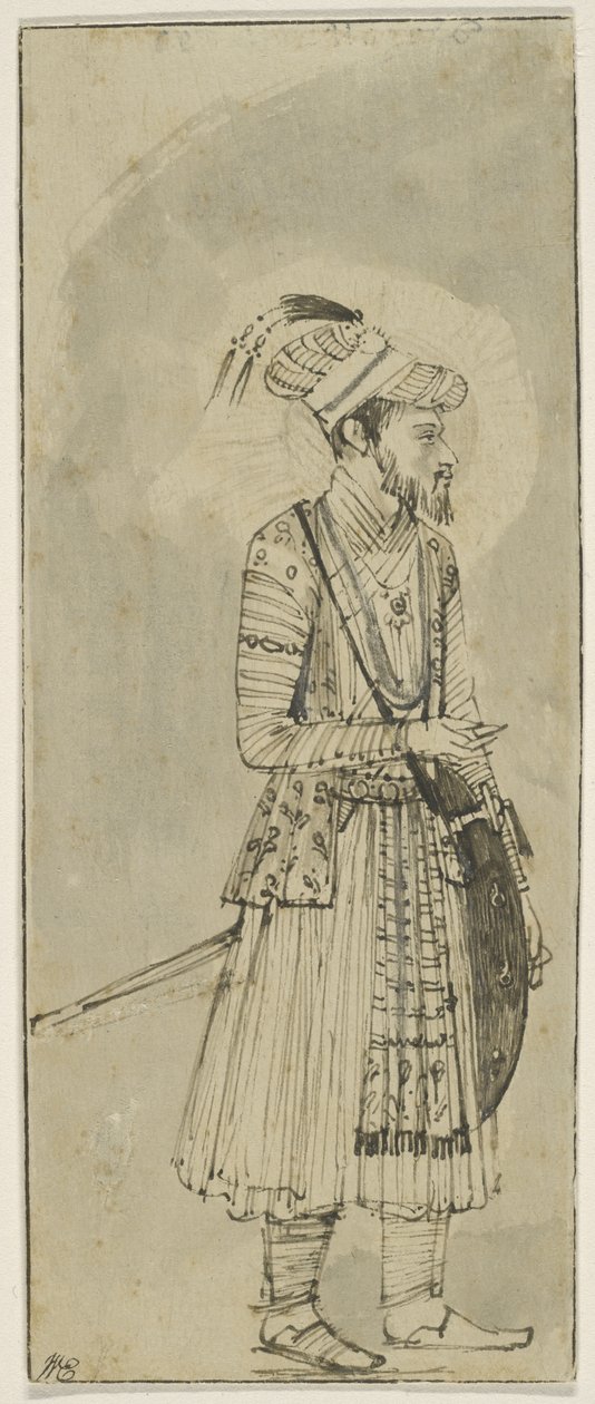 Kopio Mughalin pienoismallista, n. 1655 (kynä ja muste pesulla paperille) tekijältä Rembrandt van Rijn
