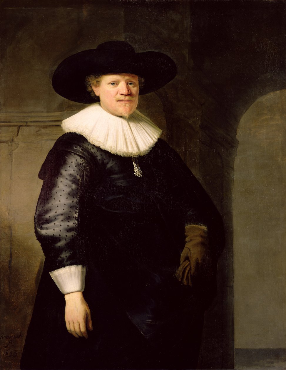 Miehen muotokuva, mahdollisesti runoilija Jan Harmensz. Krul (1602-1646), 1633 tekijältä Rembrandt van Rijn