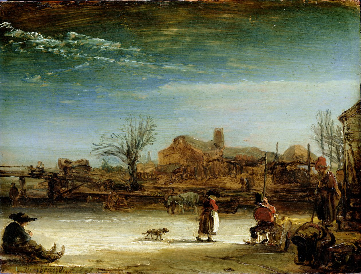 Talvimaisema, 1646 tekijältä Rembrandt van Rijn