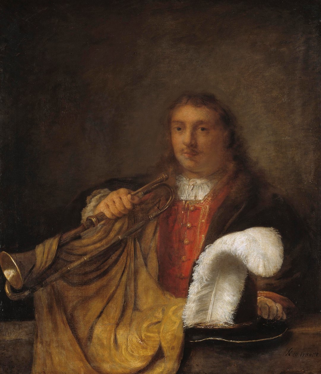 Trumpetisti tekijältä Rembrandt Harmensz. van Rijn style of Rembrandt Harmensz. van Rijn style of