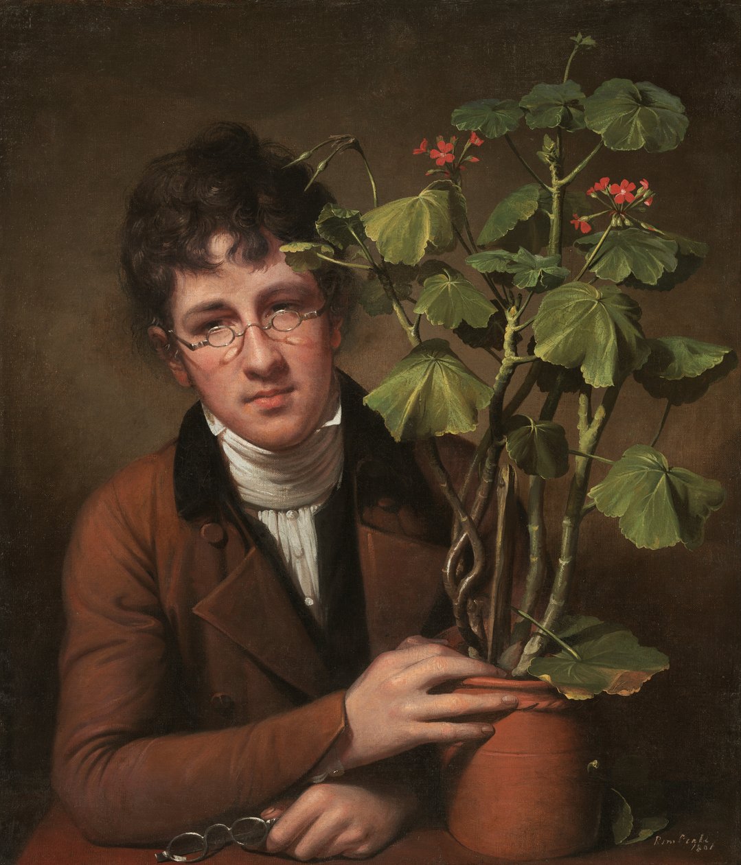 Rubens Peale geraniumin kanssa tekijältä Rembrandt Peale