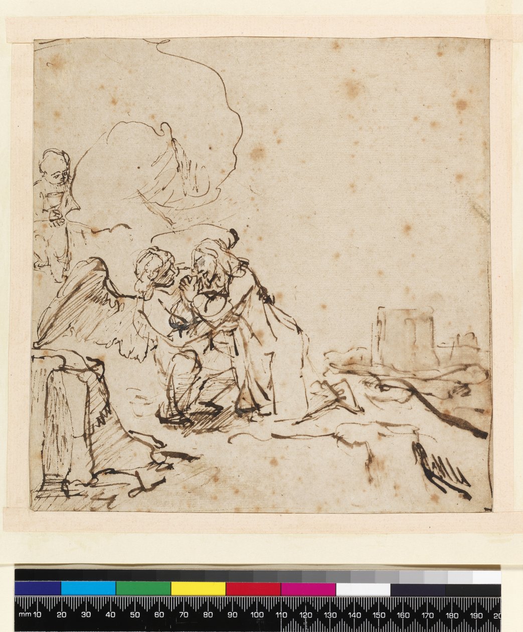 2140 The Agony in the Garden, n. 1650-60 (kynä ja muste pesulla paperille) tekijältä Rembrandt van Rijn