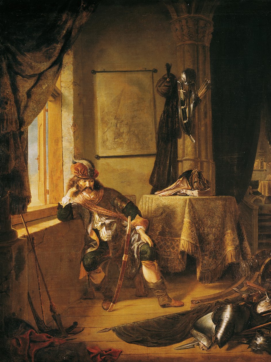 Ajatuksissa soturi tekijältä Rembrandt van Rijn