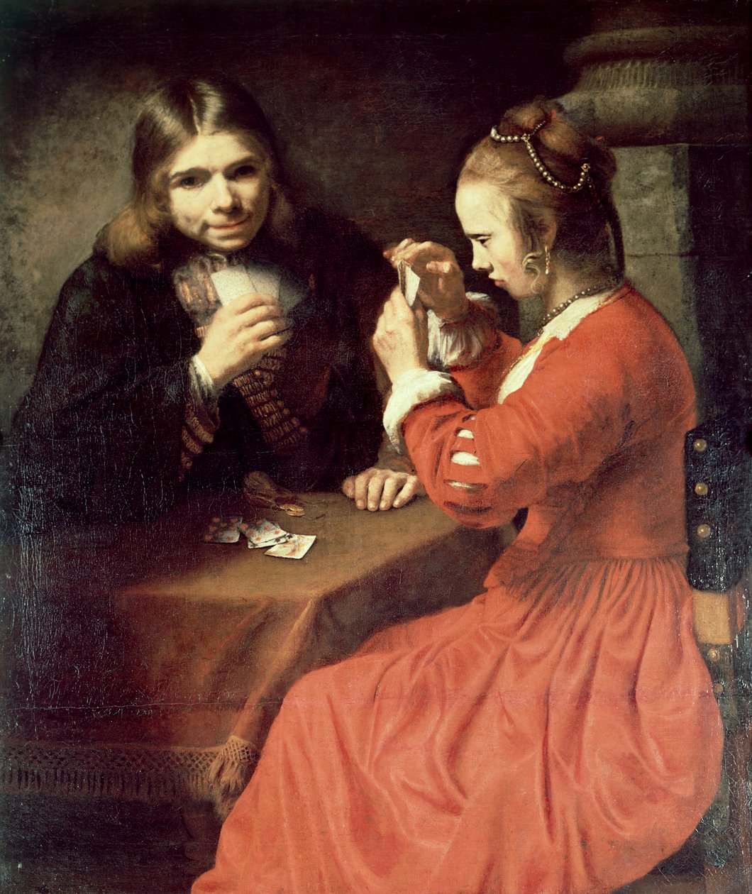 Nuori mies ja tyttö pelikortteja tekijältä Rembrandt van Rijn