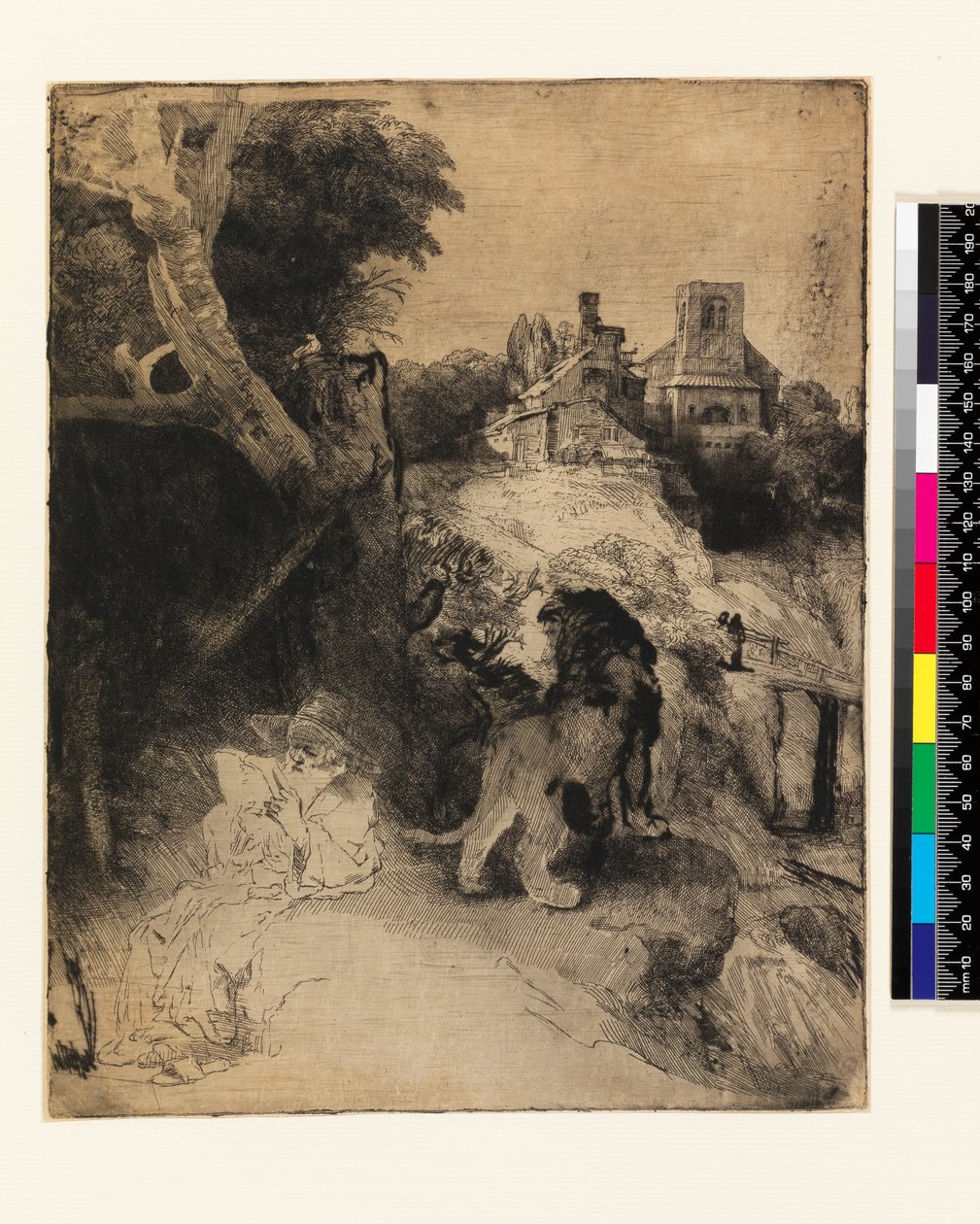 AD.12.39-376 St. Jerome italialaisessa maisemassa tekijältä Rembrandt van Rijn