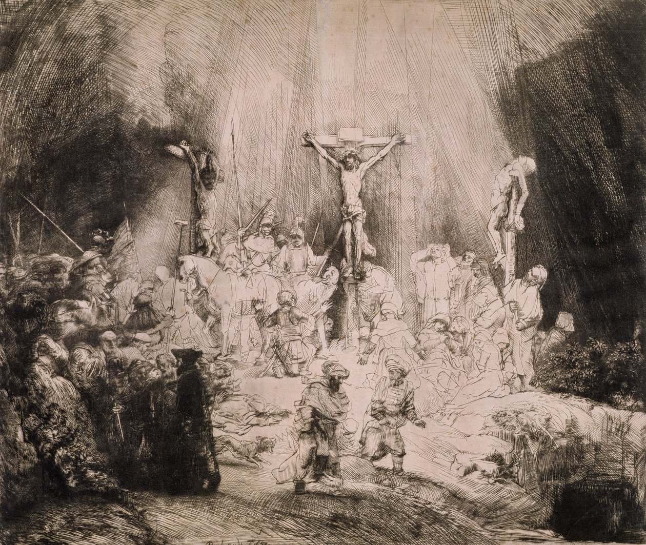 B.78.III Kolme ristiä, noin 1660 tekijältä Rembrandt van Rijn