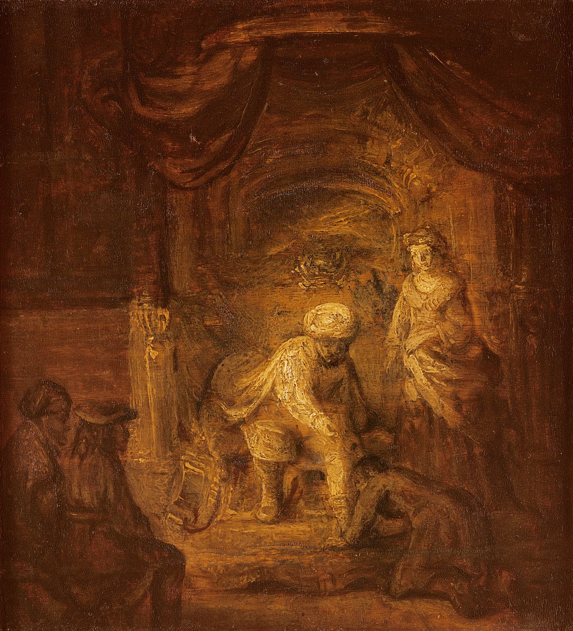 Raamatullinen kohtaus tekijältä Rembrandt van Rijn