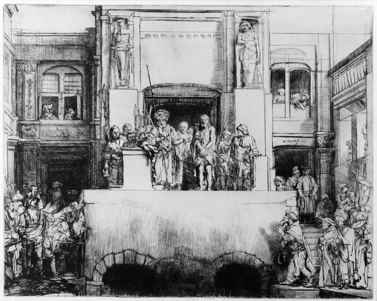 Kristus esitellään kansalle, 1655 (kuivaneula) tekijältä Rembrandt van Rijn