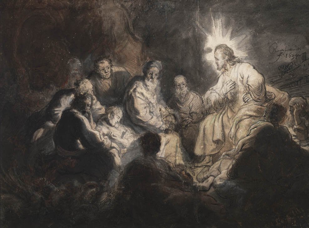 Kristus ja hänen opetuslapsensa Getsemanen puutarhassa tekijältä Rembrandt van Rijn