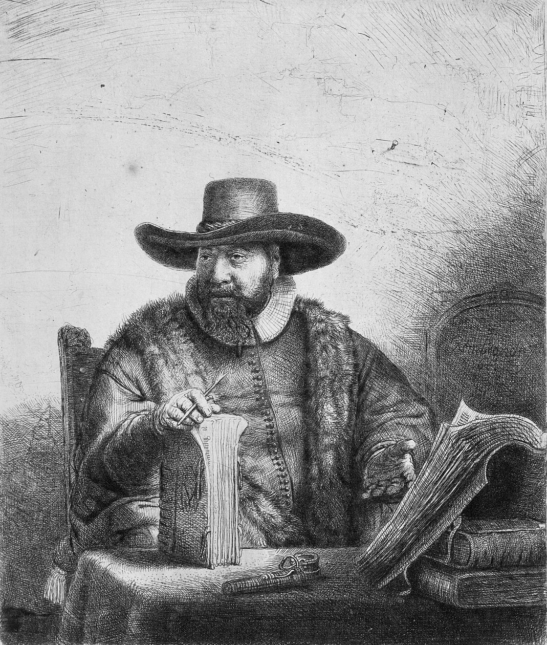 Cornelius Claesz Anslo (1592-1646) 1640 (ks. 242867) tekijältä Rembrandt van Rijn