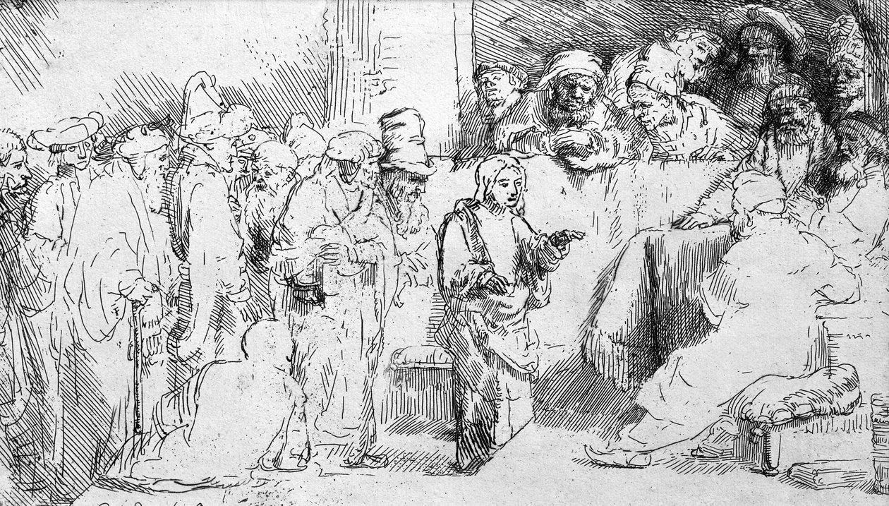Jeesus Kristus lääkäreiden joukossa tekijältä Rembrandt van Rijn