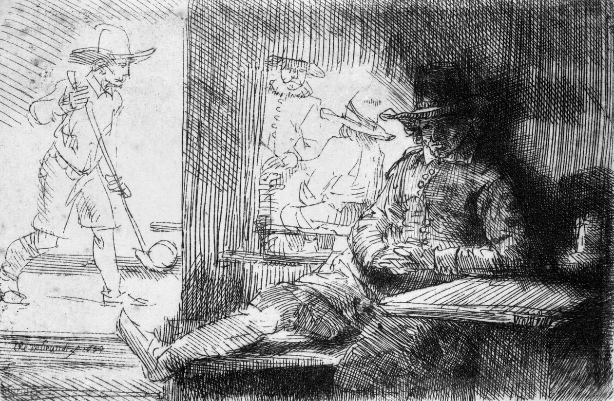 Kolf-peli, 1654 tekijältä Rembrandt van Rijn