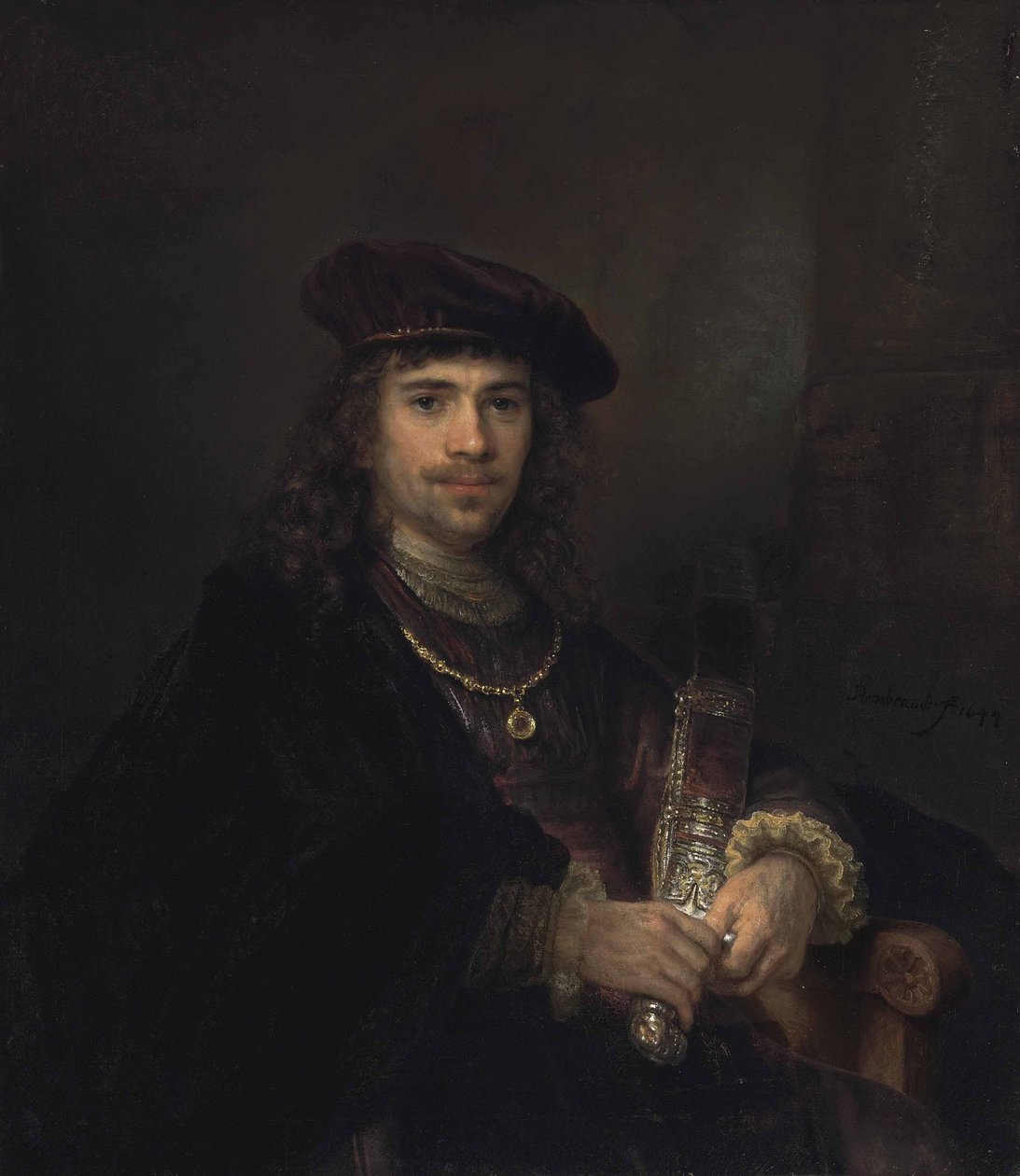 Mies miekalla tekijältä Rembrandt van Rijn