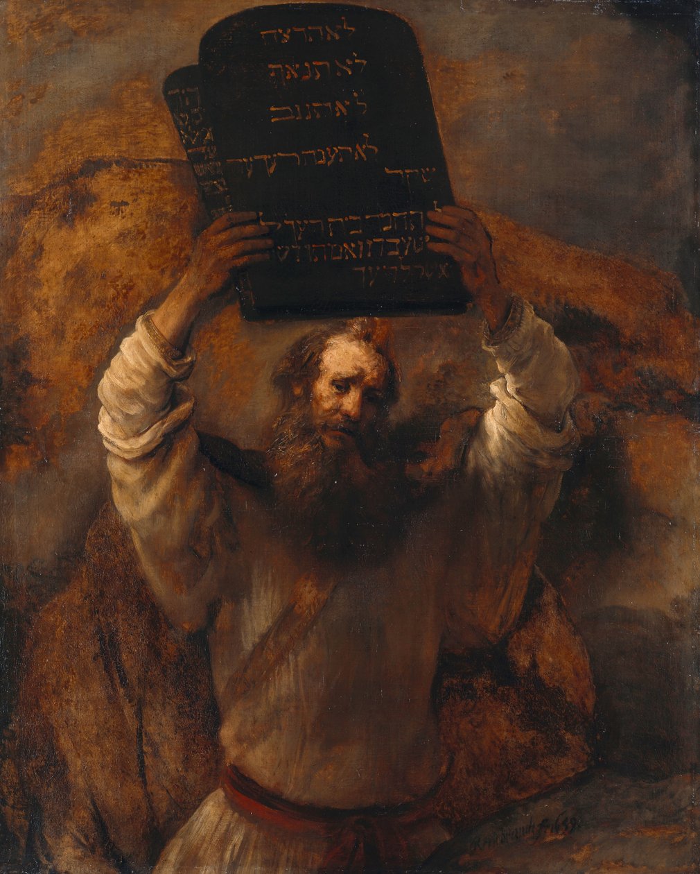 Mooses kymmenen käskyn kanssa tekijältä Rembrandt van Rijn