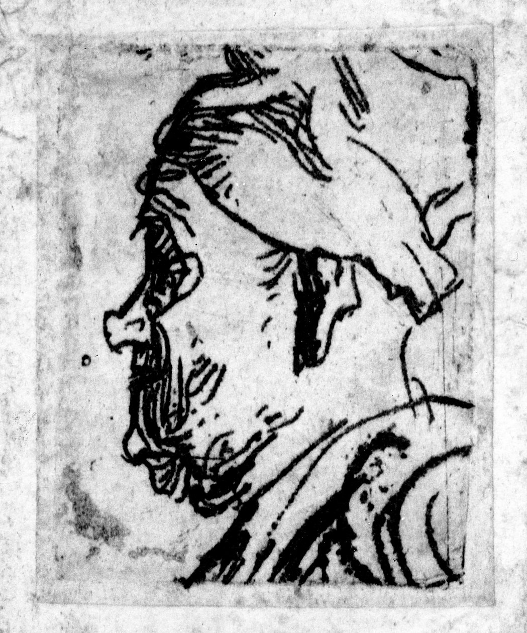 Vanha mies, jolla on nuhakas nenä, n. 1629 tekijältä Rembrandt van Rijn