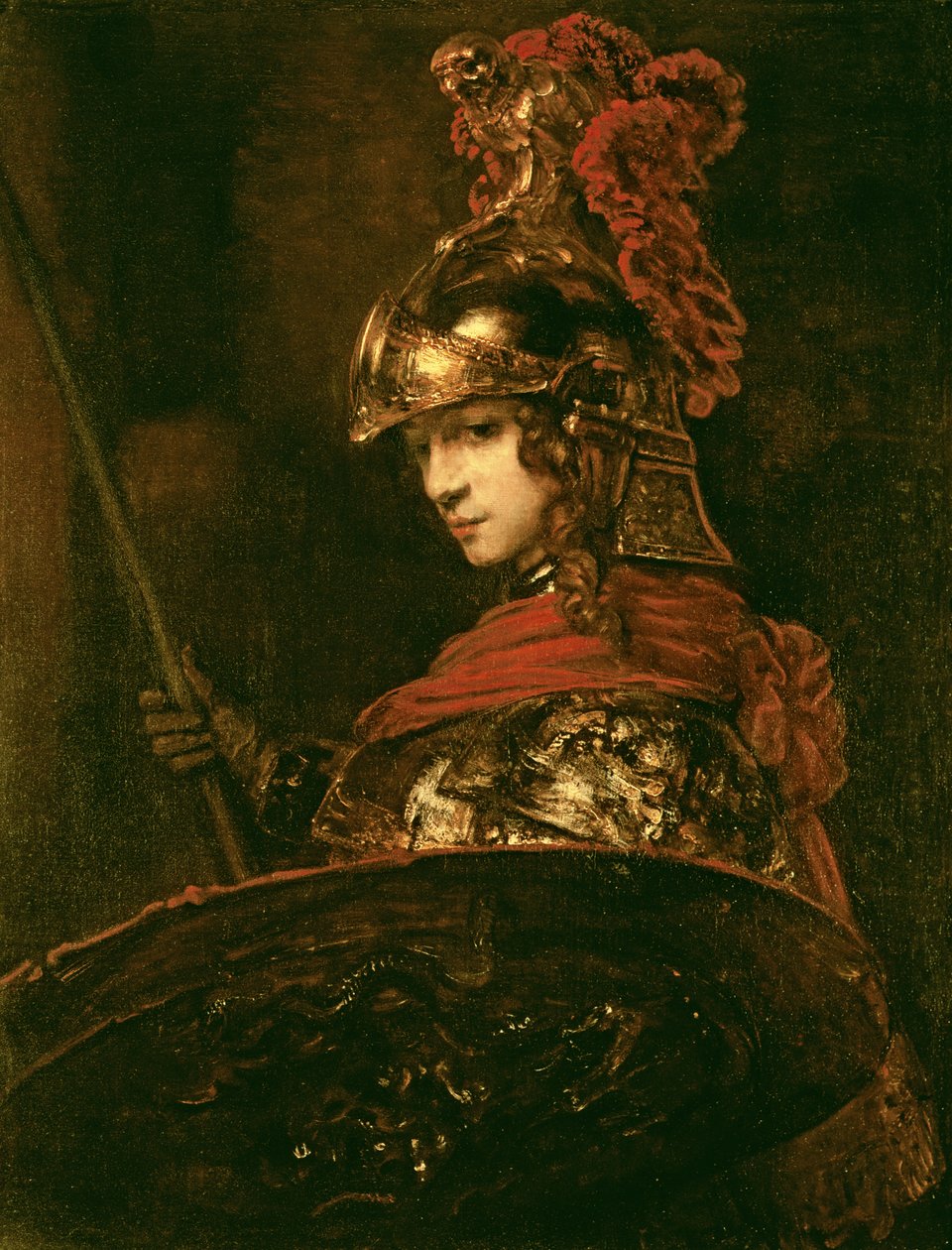 Pallas Athene (haarniskassa) tekijältä Rembrandt van Rijn