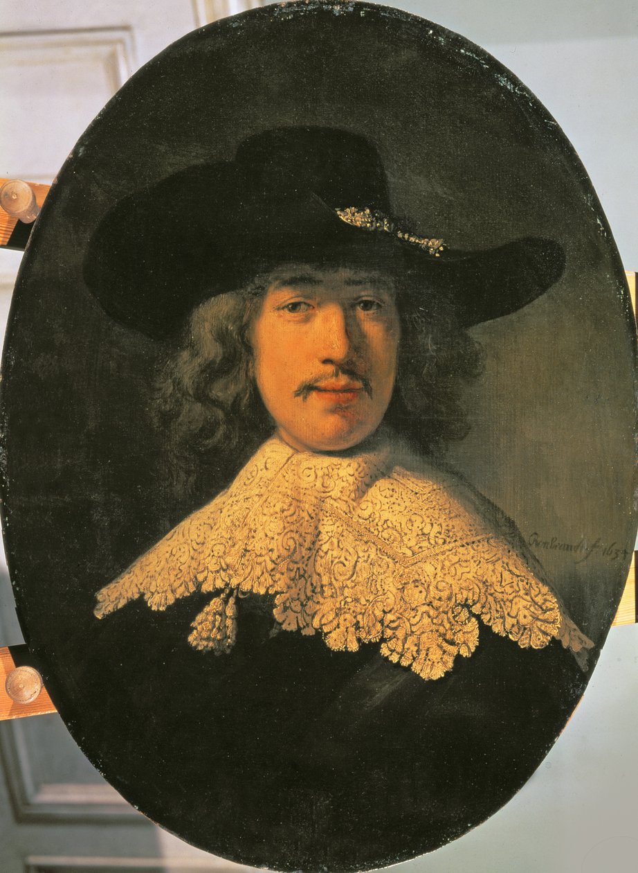 Nuoren miehen muotokuva pitsikaulus, 1634 tekijältä Rembrandt van Rijn