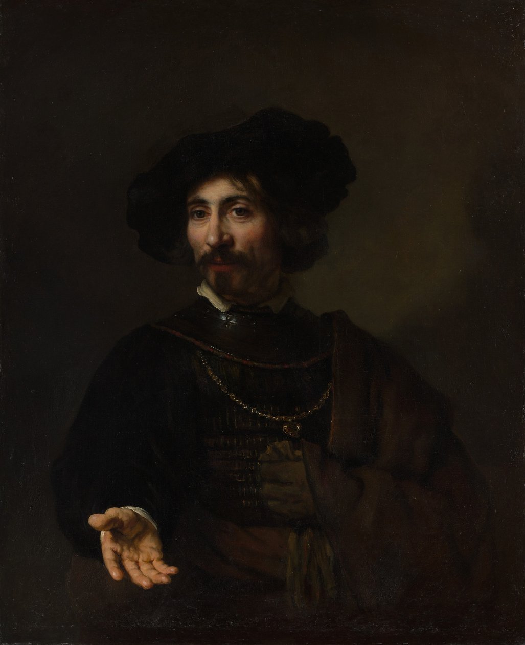 Muotokuva miehestä, jolla on teräksinen rotko tekijältä Rembrandt van Rijn
