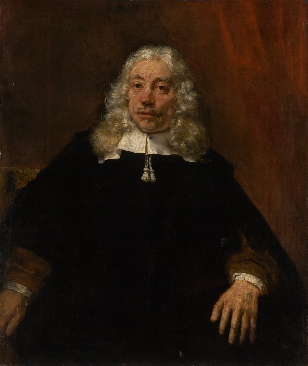Muotokuva valkoihoisesta miehestä tekijältä Rembrandt van Rijn