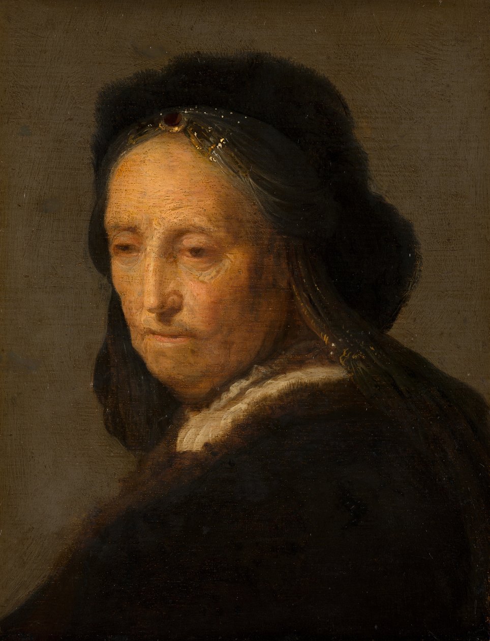 Vanhan naisen muotokuva, n. 1600-1700 tekijältä Rembrandt van Rijn