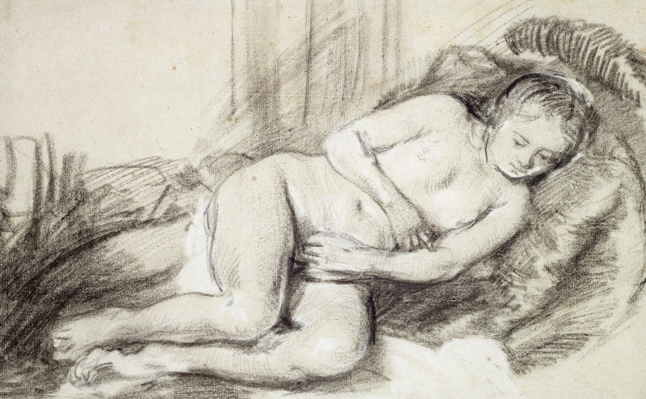 Makaava nainen alaston tekijältä Rembrandt van Rijn