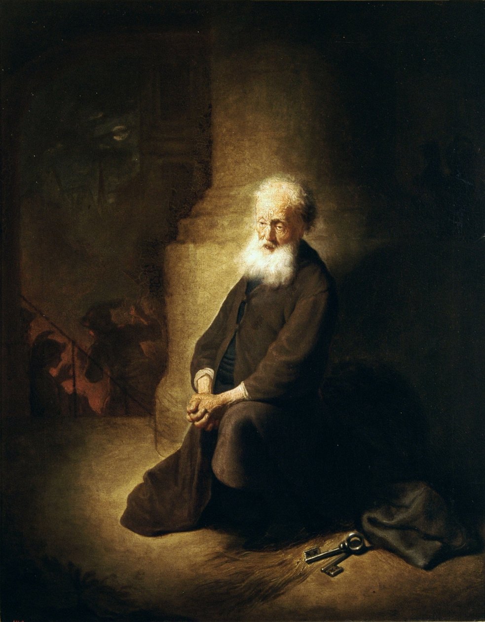 Katuva pyhä Pietari. tekijältä Rembrandt van Rijn