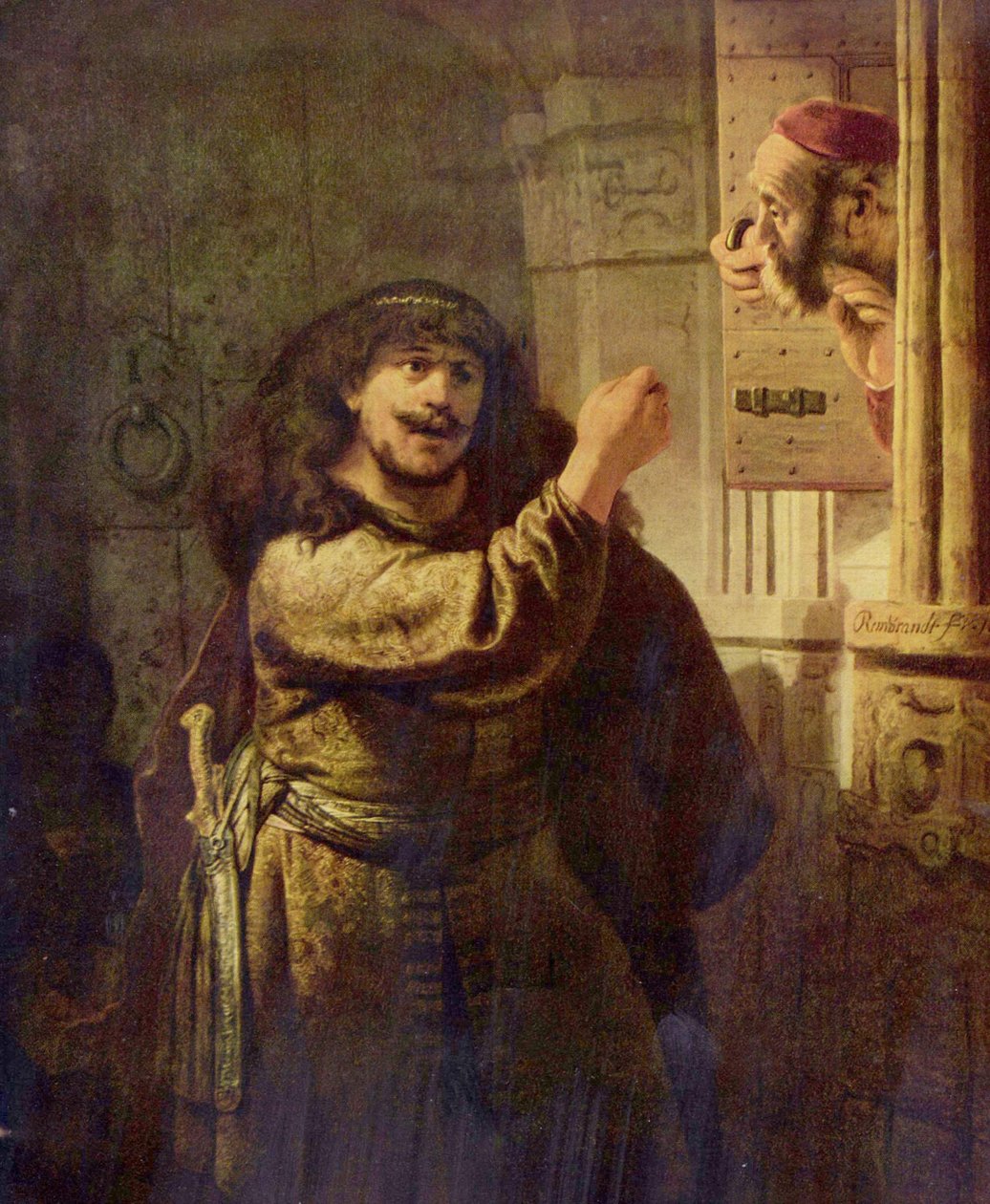 Simson bedroht seinen Schwiegervater tekijältä Rembrandt van Rijn