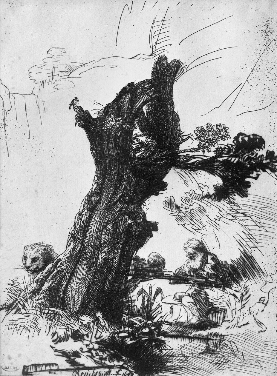 St. Jerome Writing, 1648 tekijältä Rembrandt van Rijn