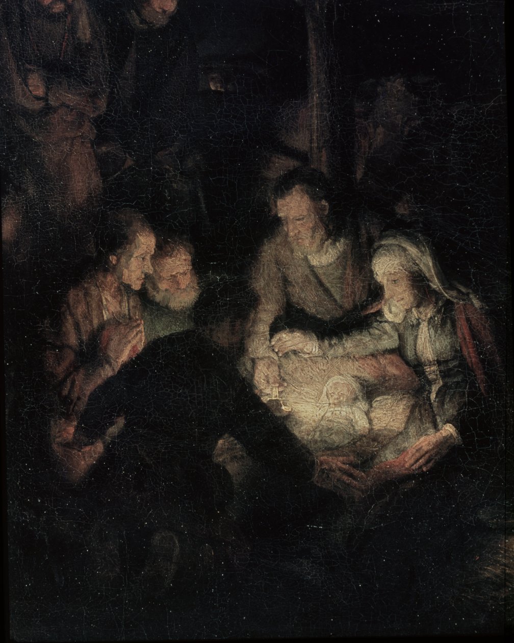 Paimenten palvonta, yksityiskohta, 1646 (yksityiskohta 142128) tekijältä Rembrandt van Rijn