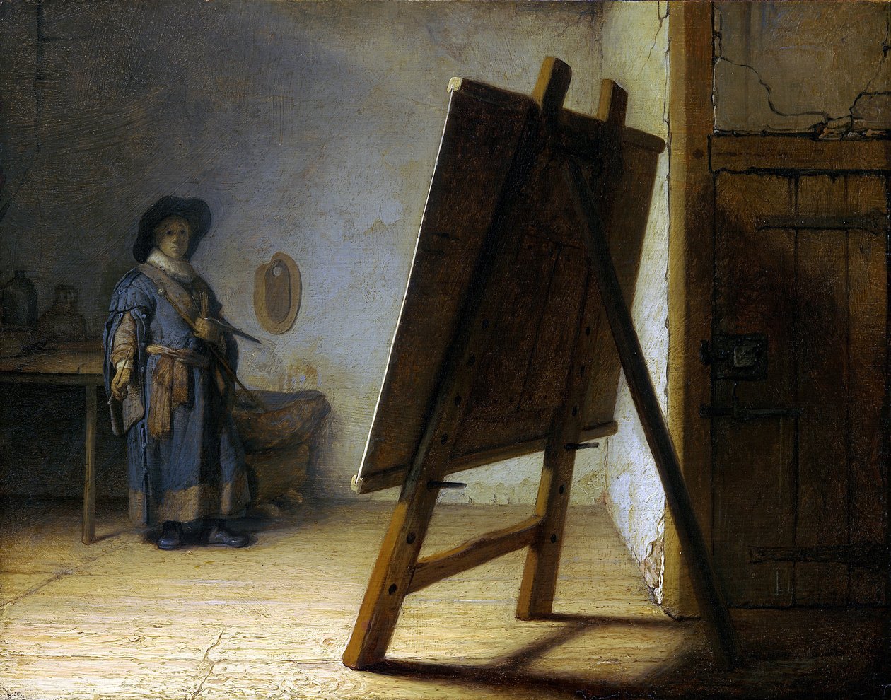 Taiteilija studiossaan tekijältä Rembrandt van Rijn