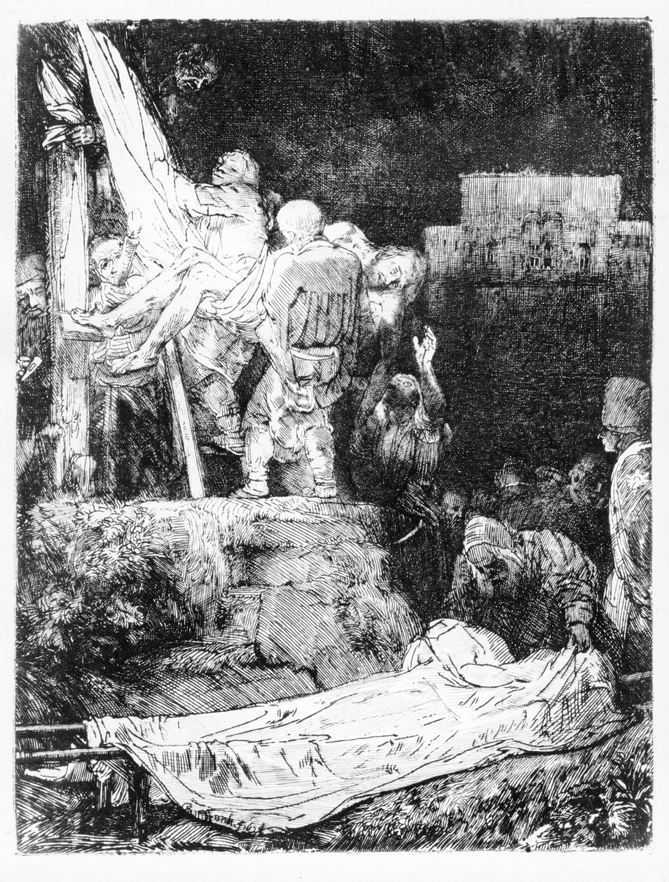 Laskeutuminen ristiltä, 1654 tekijältä Rembrandt van Rijn