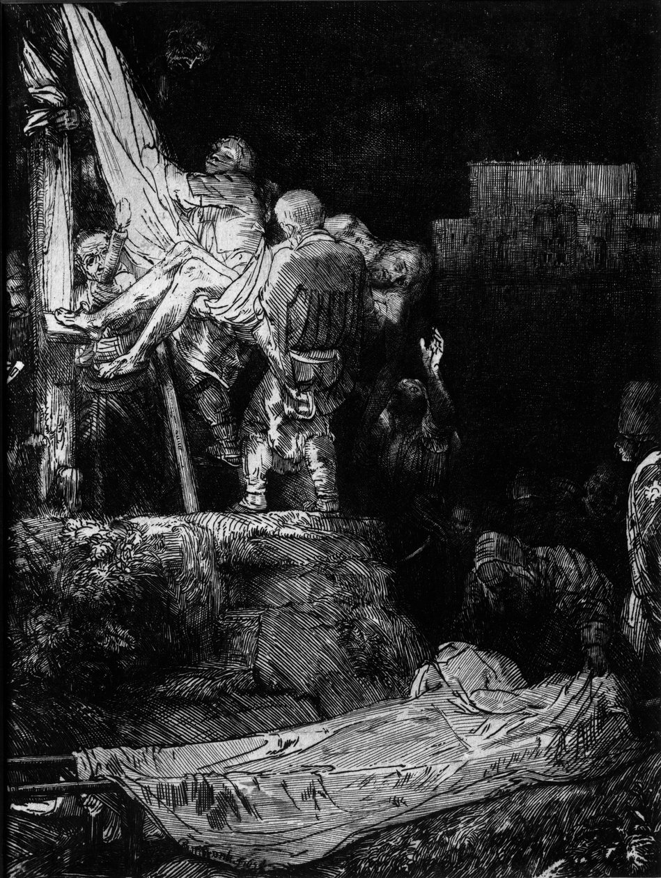 Laskeutuminen ristiltä soihtulla, 1654 tekijältä Rembrandt van Rijn