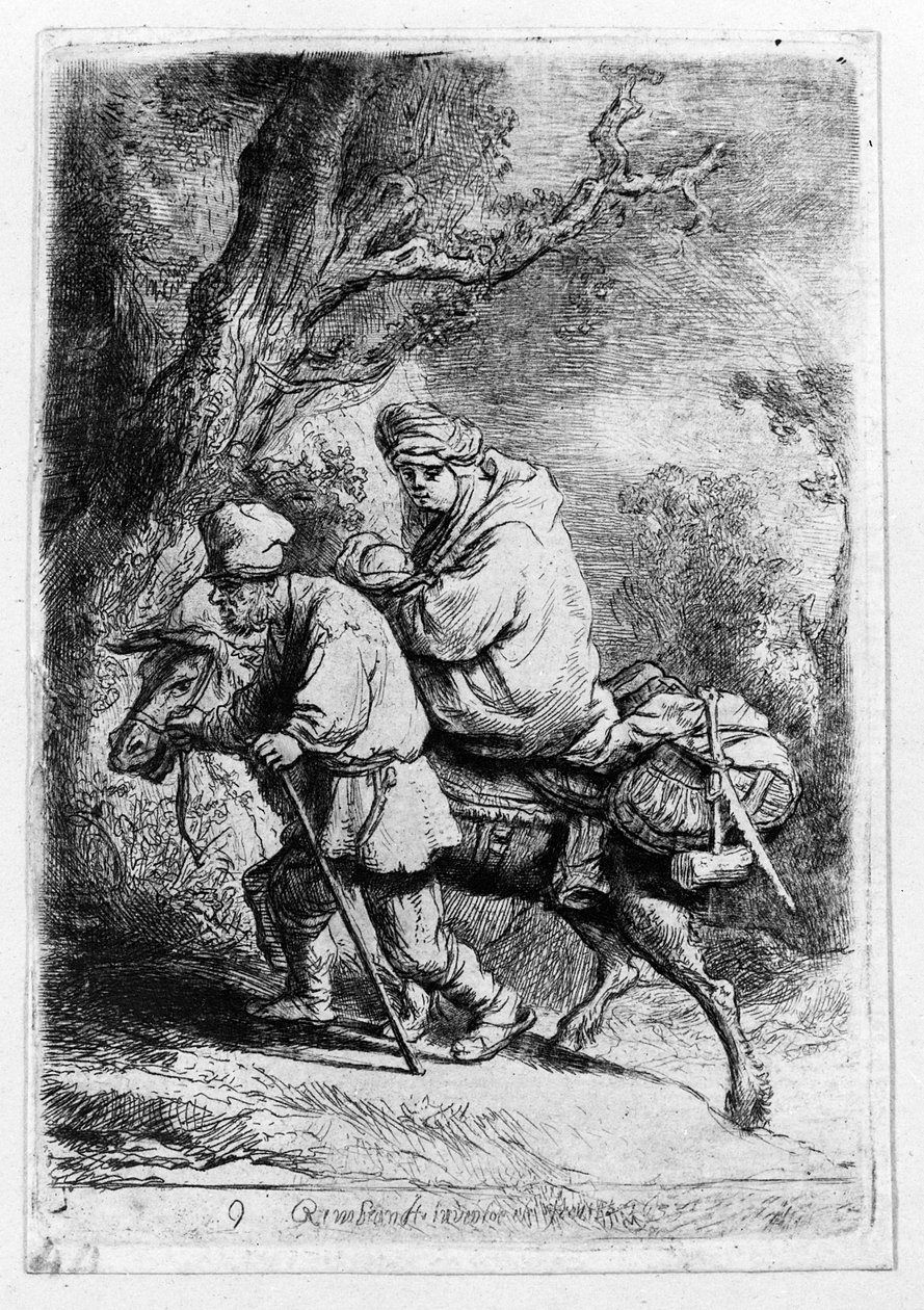 Lento Egyptiin, 1633 tekijältä Rembrandt van Rijn