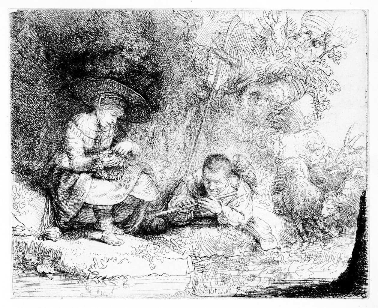 Huilusoittaja, 1642 tekijältä Rembrandt van Rijn