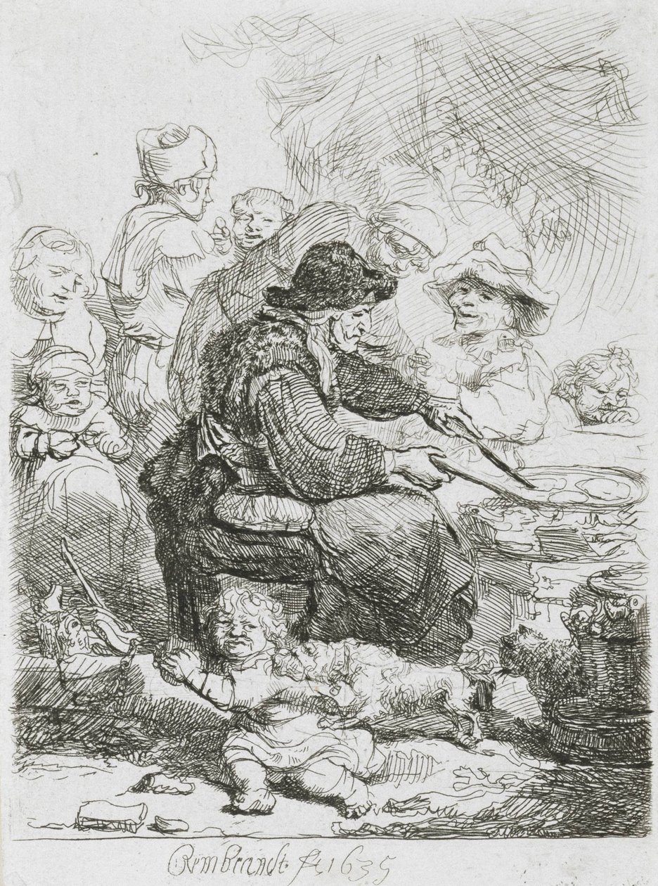 Pannukakku nainen tekijältä Rembrandt van Rijn